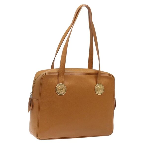 SAINT LAURENT Shoulder Bag Leather Brown Gold Auth 122006 - Picture 1 of 16